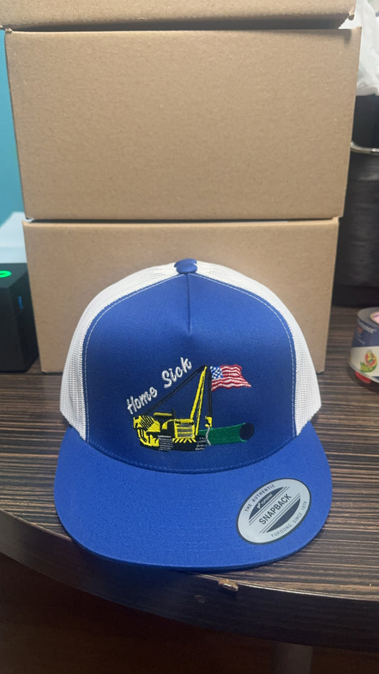 Blue “Home Sick” side boom