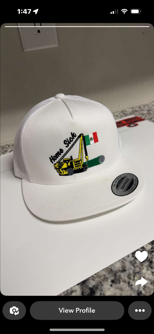 White “Home Sick” side boom W/ Mexico flag