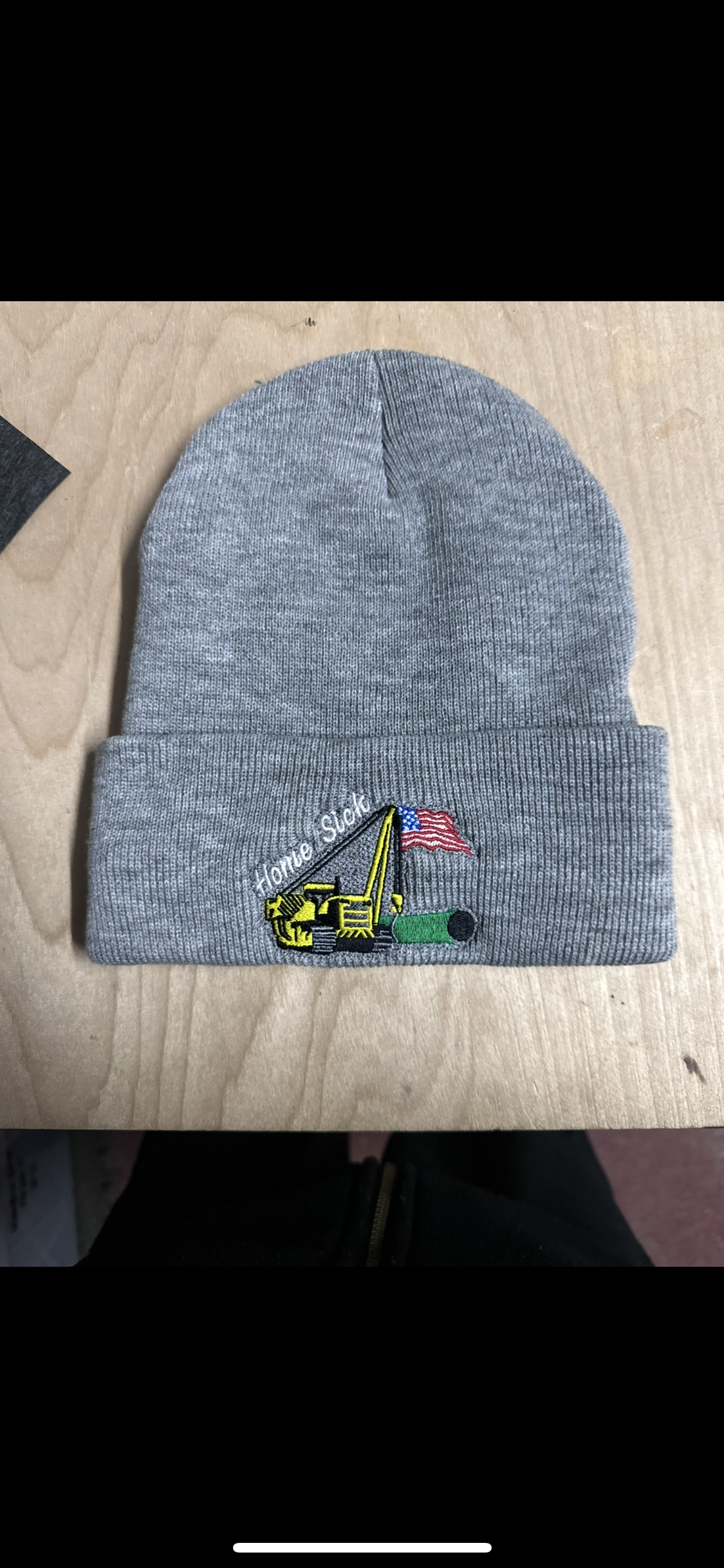 Grey “Home Sick” side   boom beanie