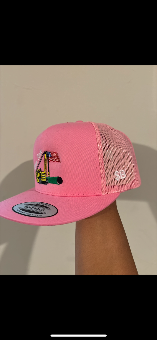Custom neon pink “Home Sick” side boom